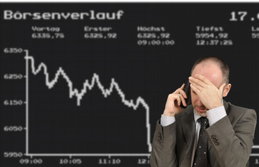 Mann verzweifelt wegen Börsenkurs