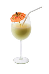 Pina Colada Cocktail on a white background