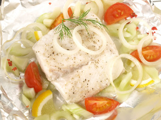 Fisch in der Folie gegart