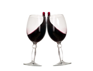 Wine glass with drink wave