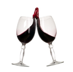 Wine glass with drink wave