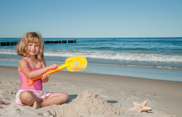 Playing at the beach