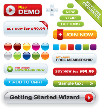 Vector business buttons mega-pack for different artwork