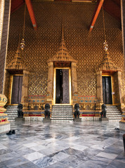 famous temple Phra Sri Ratana Chedi in the inner Grand Palace
