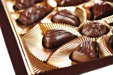 Gold foil box of chocolates