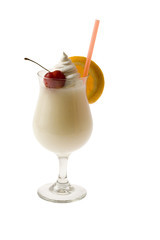 Pina Colada Cocktail on a white background