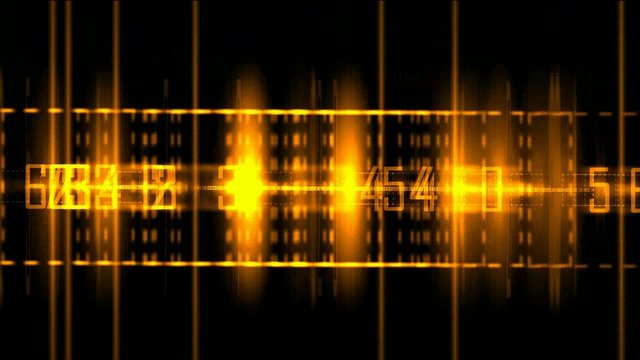 golden digital matrix in black background