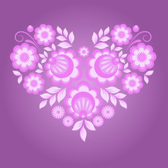 Plakat pink floral heart