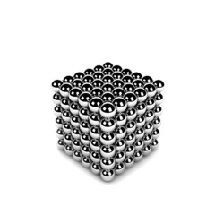 magnetic metal spheres on the white background