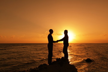 Couple on sunset