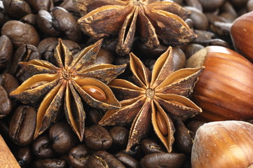 coffee beans, aniseed and nuts