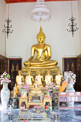 Buddha image in a temple in Ayutthaya, Thailand.