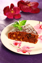 honey cake with nuts and raisins