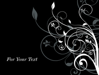 black and white floral background