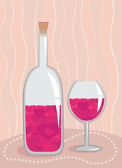 wine with love concept