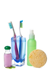 cosmetics and body care products isolated