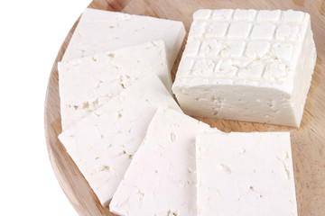 white goat cheese served on plate