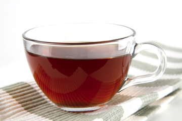 tea in transparent mug
