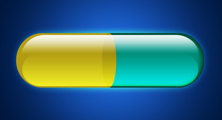 Glossy Pill/Medication (Yellow-Blue)
