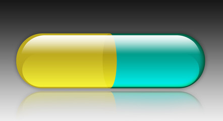 Glossy Pill/Medication (Yellow-Blue)