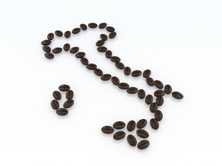 Obraz premium italia con chicchi caffè