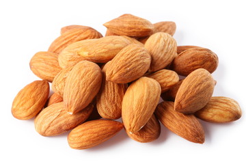 almonds on a white background