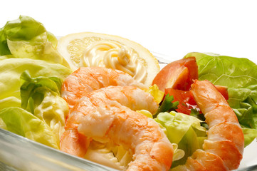 insalata di gamberi close up