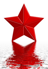 3D red five-pointed star