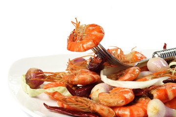 Dish of prawns
