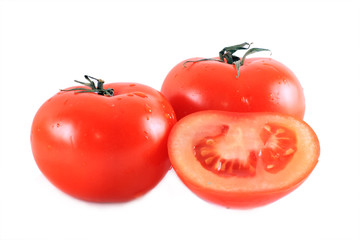 Red isolated tomat on the white background