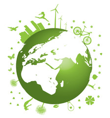 Green Earth concept vector illustration on white