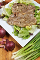 spare rib chops on a withe plate