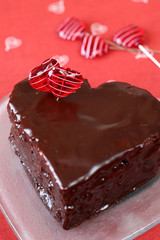 Heart shaped chocolate cake