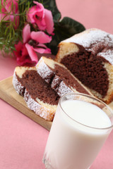 Marble cake with milk