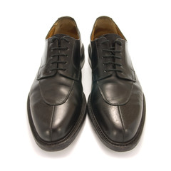 Pair of black leather shoes