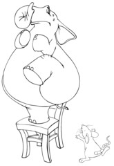 Mobbing, Angst, Phobie, Maus, Elefant, Ärger, ärgern