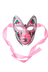 pink mask isolated on a white background
