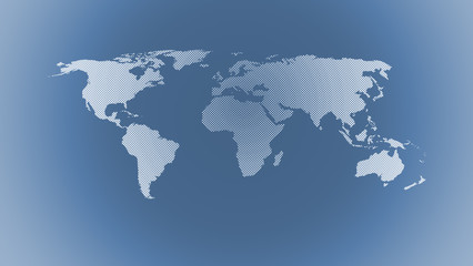 Fototapeta na wymiar Hintergrund mit Weltkarte, blau (Raster)