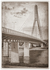 Swietokrzyski bridge on Vistula river in Warsaw, Poland.