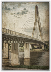 Obraz premium Swietokrzyski bridge on Vistula river in Warsaw, Poland.