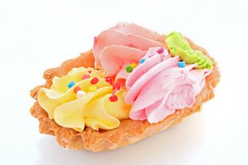 sweet cake   over white background