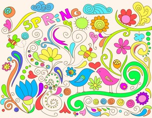 Colorful spring doodle