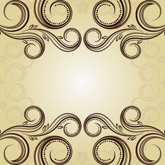 Vintage background with curled elements.