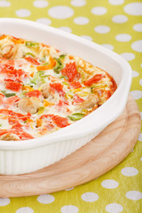 Omelette with vegetables.