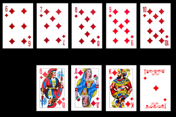 Set of playing card isolated
