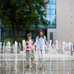 Kids playing in water