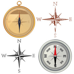 set of vector compass and wind rose