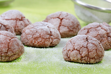 Homemade dark chocolate cookies.