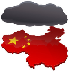 Nuage noir au dessus de la Chine (détouré)