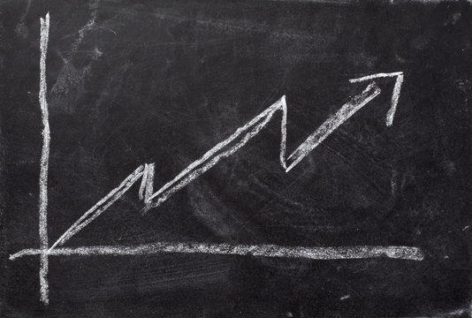business graph finance chalkboard